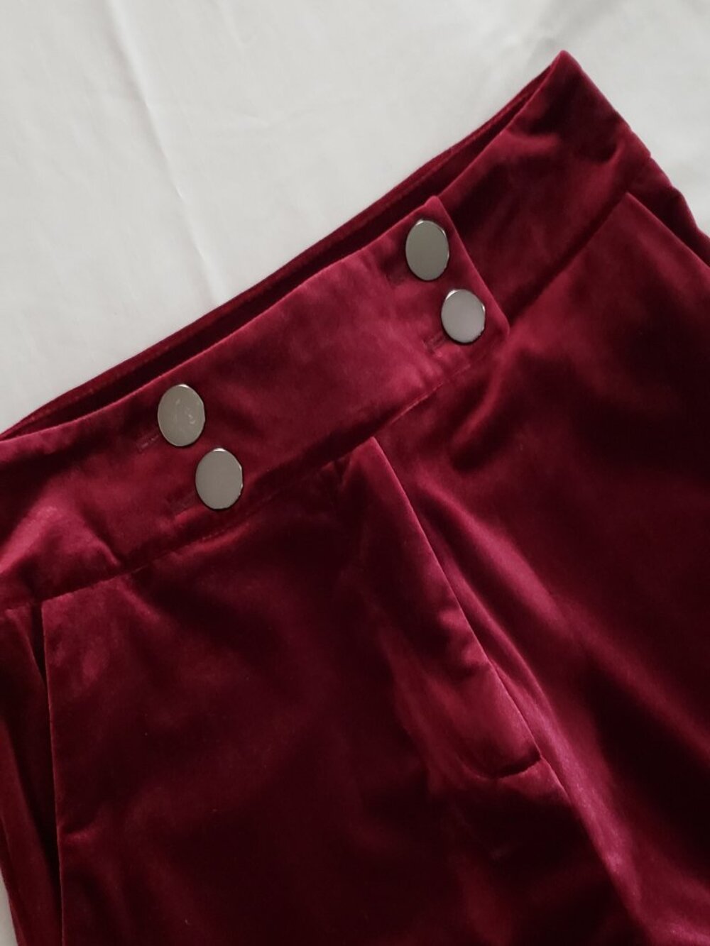 Clavin Klein retro style velvet dress pants red wine 2P - Picture 3 of 6